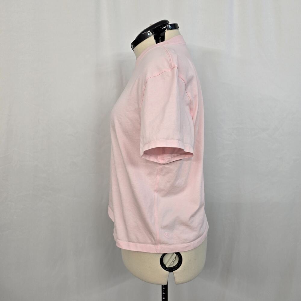 Lululemon Relaxed Fit Cotton Jersey Short Sleeve Tee Women's 12 Pink Strawberry - Picture 6 of 13